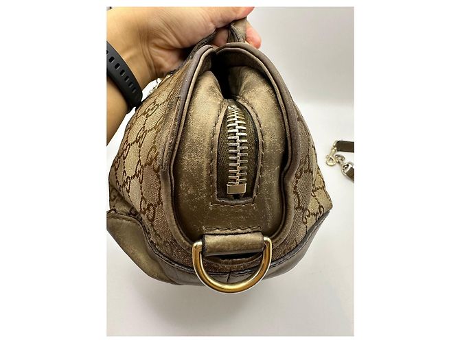 Gucci Monogram Boston Bag mit Herz-Anhänger Braun - Ansicht 11