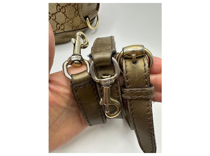 Gucci Monogram Boston Bag mit Herz-Anhänger Braun - Ansicht 3