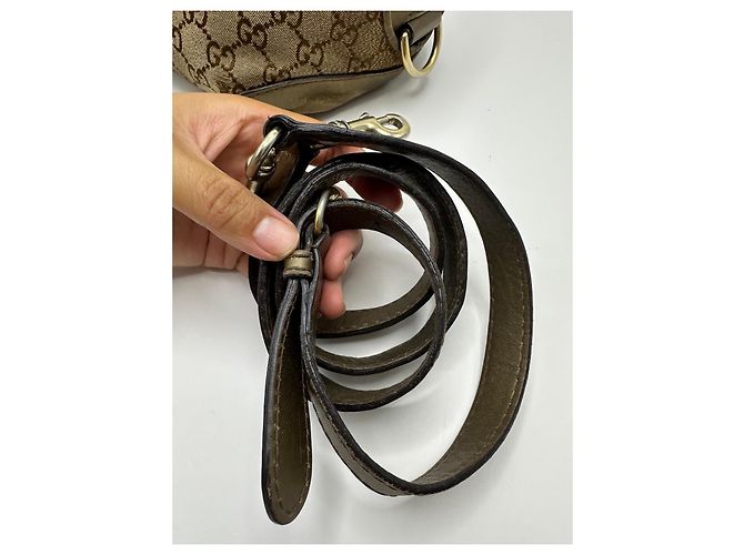 Gucci Monogram Boston Bag mit Herz-Anhänger Braun - Ansicht 4