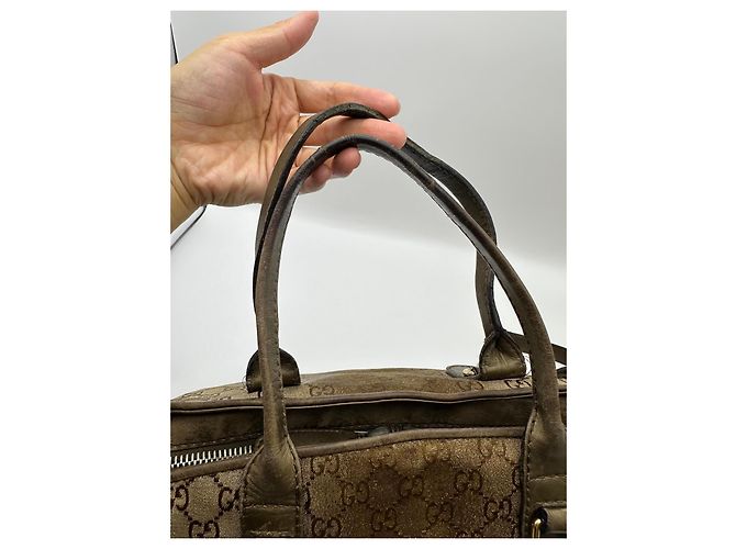 Gucci Monogram Boston Bag mit Herz-Anhänger Braun - Ansicht 6