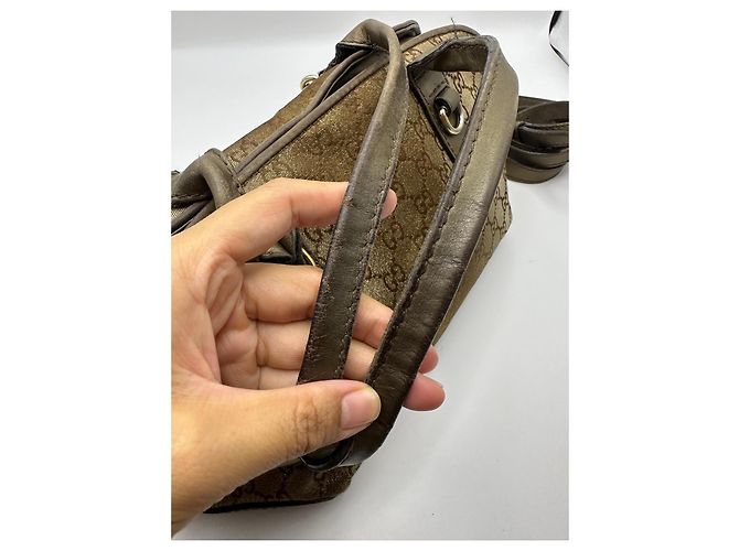 Gucci Monogram Boston Bag mit Herz-Anhänger Braun - Ansicht 8