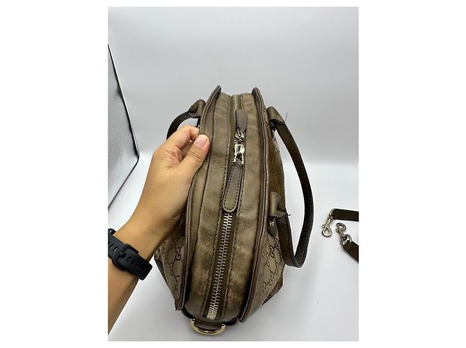 Gucci Monogram Boston Bag mit Herz-Anhänger Braun - Ansicht 9