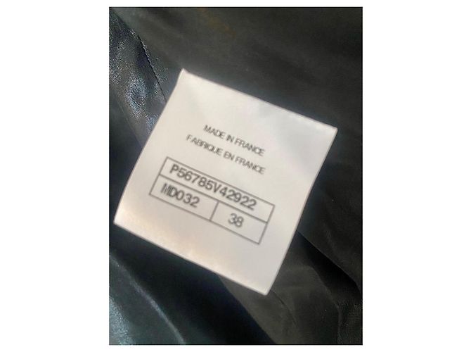 Chanel Abrigo Largo en Tweed Blanco y Negro Metálico - vista 10