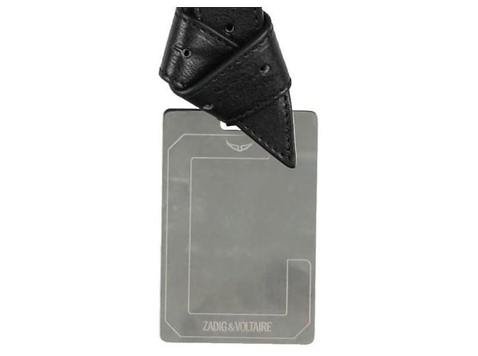 Zadig & Voltaire Charm per borsa in pelle nera Nero Silver hardware - vista 3
