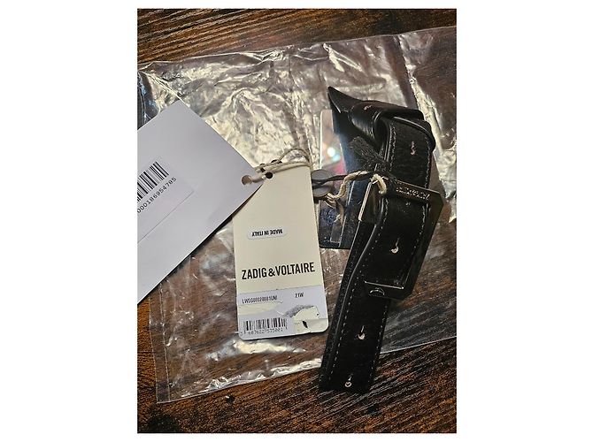 Zadig & Voltaire Charm per borsa in pelle nera Nero Silver hardware - vista 4