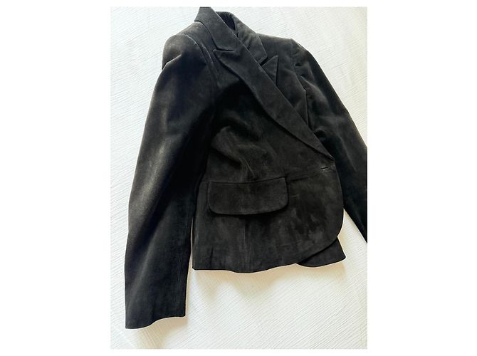 Blazer de cuero negro Alaïa - vista 4