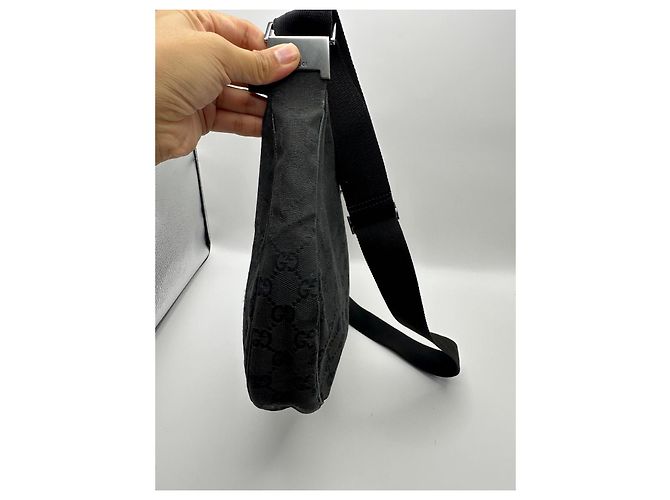 Borsa a tracolla Gucci in tela monogramma GG Nero - vista 3