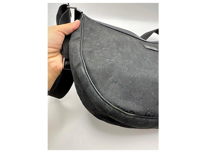 Borsa a tracolla Gucci in tela monogramma GG Nero - vista 7