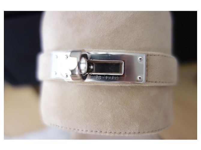 Kelly Sandali Hermès Ninon 50 Camoscio Beige - vista 2