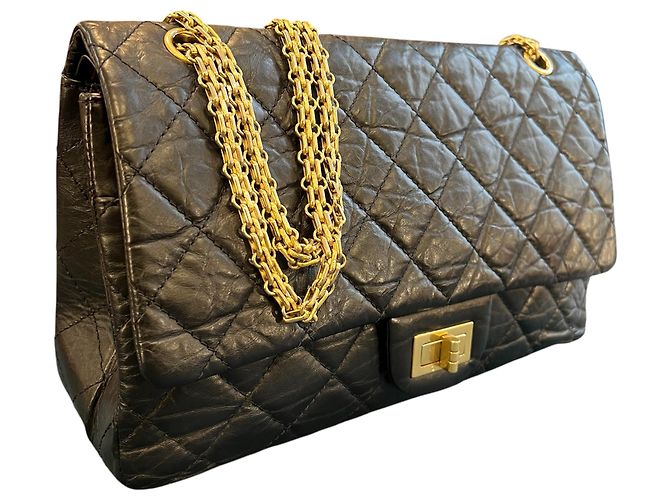Borsa Chanel Reissue 2.55 Double Flap 227 in pelle di vitello invecchiata matelassé 2011 - vista 2
