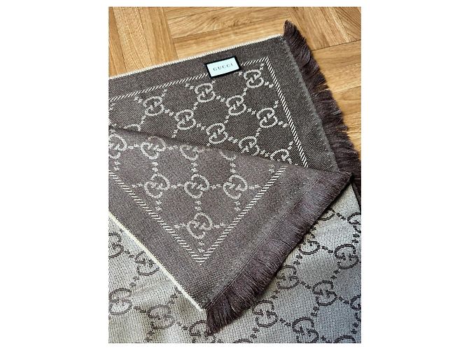 Bufanda Gucci GG Supreme de lana - Marrón Castaño - vista 3