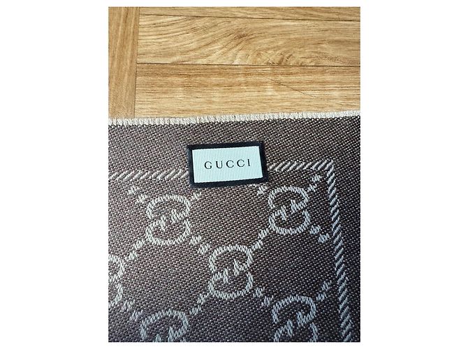 Bufanda Gucci GG Supreme de lana - Marrón Castaño - vista 4