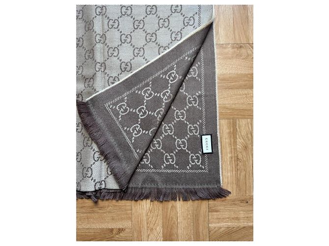 Bufanda Gucci GG Supreme de lana - Marrón Castaño - vista 5