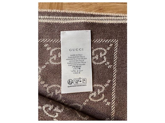 Bufanda Gucci GG Supreme de lana - Marrón Castaño - vista 6