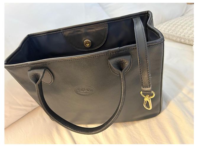 Roseau Sac cabas Longchamp en cuir noir - vue 14