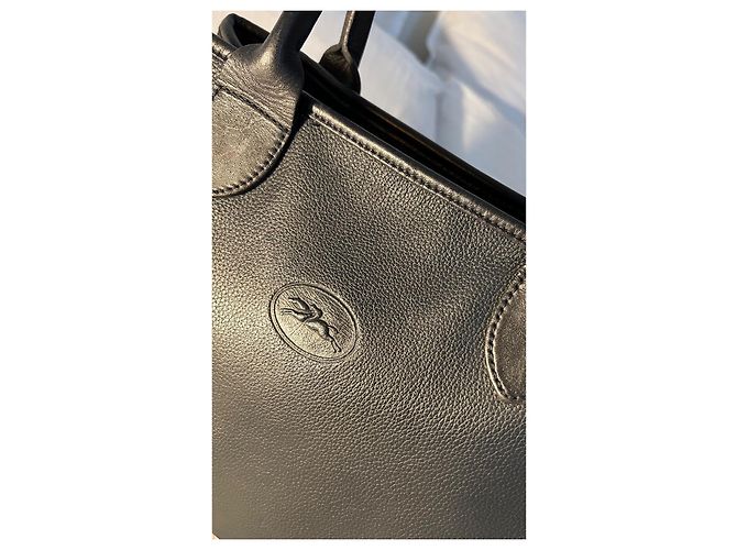 Roseau Sac cabas Longchamp en cuir noir - vue 3
