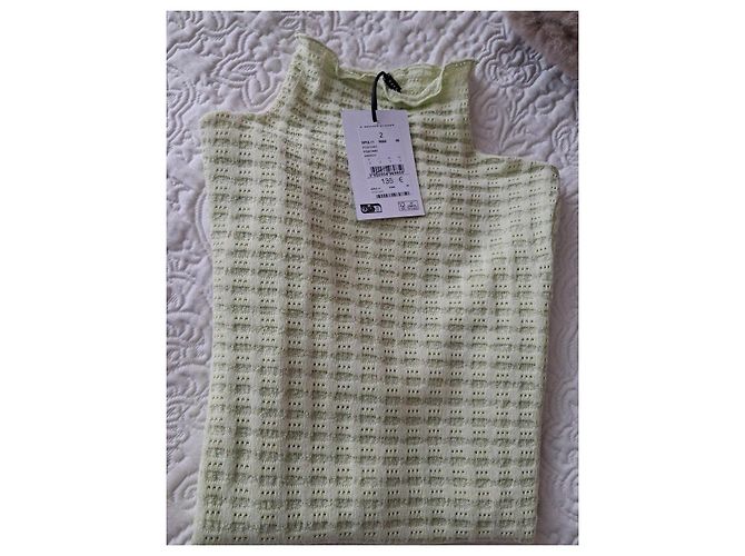 Pull Zapa Positano en maille ajourée - Vert Anis Vert clair - vue 10