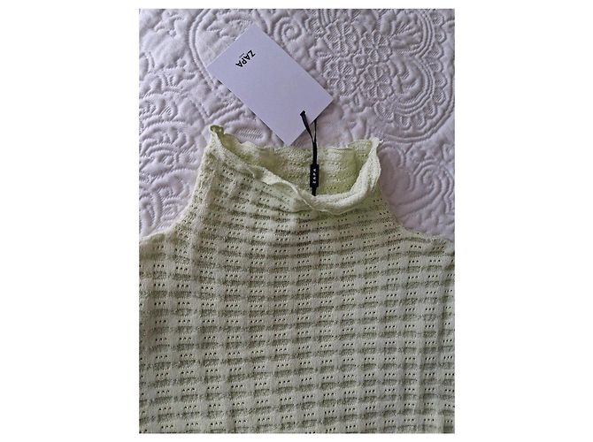 Pull Zapa Positano en maille ajourée - Vert Anis Vert clair - vue 2