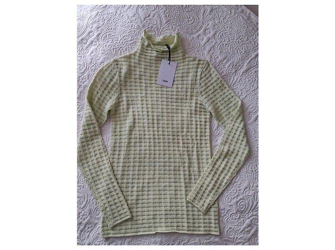Pull Zapa Positano en maille ajourée - Vert Anis Vert clair - vue 3