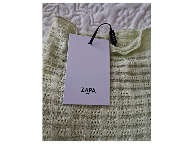 Pull Zapa Positano en maille ajourée - Vert Anis Vert clair - vue 7