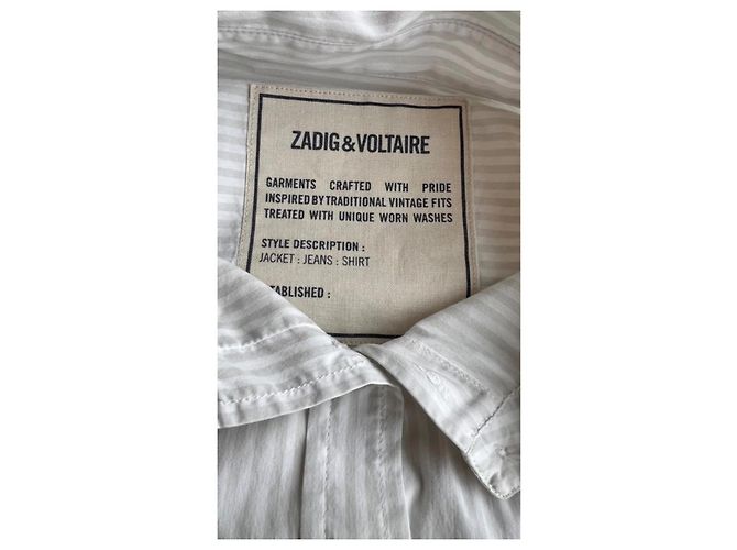 Zadig & Voltaire Camisa às Riscas Tamara 2V Branco Bege - vista 3