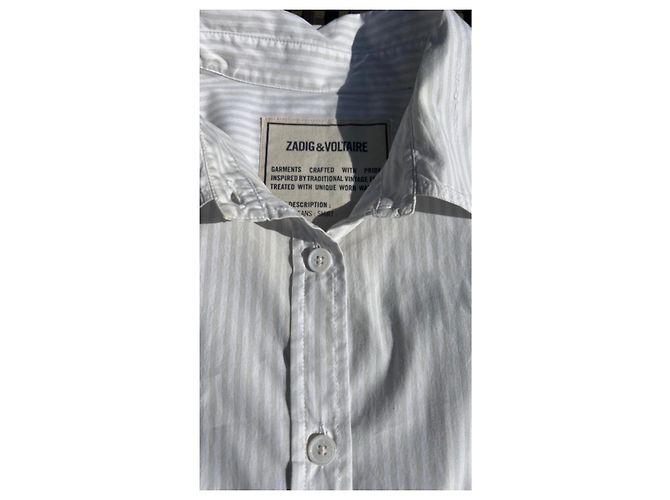 Zadig & Voltaire Camisa às Riscas Tamara 2V Branco Bege - vista 5