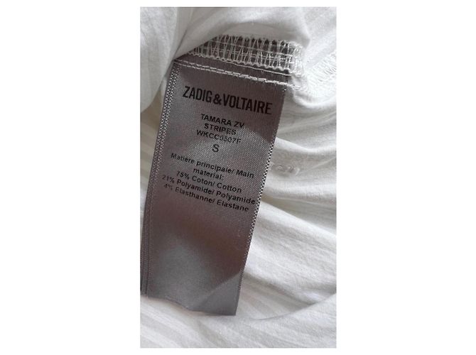 Zadig & Voltaire Camisa às Riscas Tamara 2V Branco Bege - vista 8