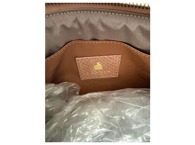 Lanvin Pouch con Zip in Pelle di Serpente Nude Blu navy - vista 4