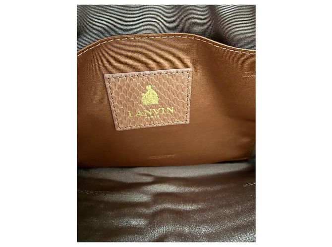 Lanvin Pouch con Zip in Pelle di Serpente Nude Blu navy - vista 5