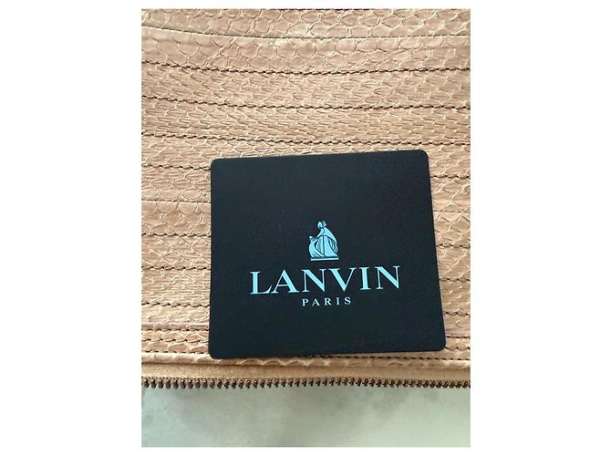 Lanvin Pouch con Zip in Pelle di Serpente Nude Blu navy - vista 6
