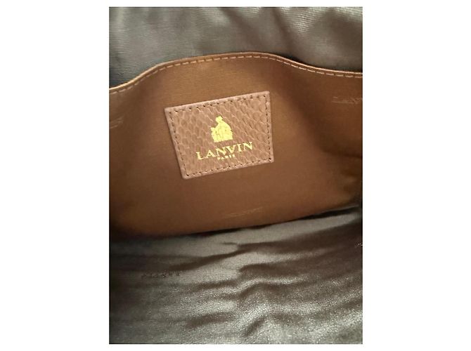 Lanvin Pouch con Zip in Pelle di Serpente Nude Blu navy - vista 8