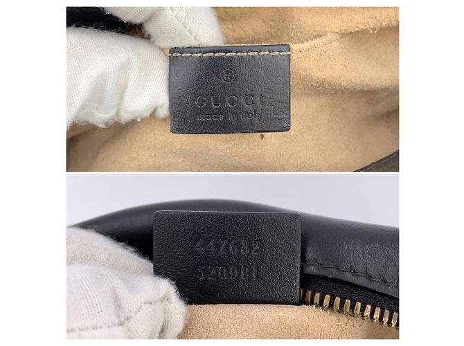 Gucci Kleine GG Marmont Camera Schultertasche aus gestepptem schwarzem Leder - Ansicht 7