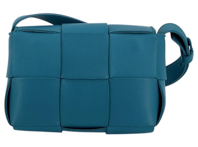 Bottega Veneta Mini borsa a tracolla Cassette in pelle Intrecciato Teal Turchese - vista 3