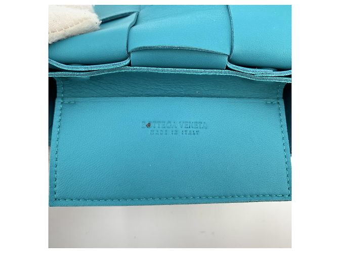 Bottega Veneta Mini borsa a tracolla Cassette in pelle Intrecciato Teal Turchese - vista 4