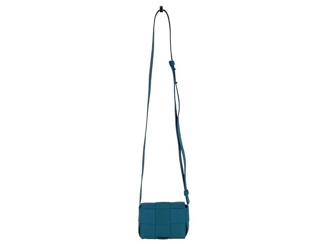 Bottega Veneta Mini borsa a tracolla Cassette in pelle Intrecciato Teal Turchese - vista 8