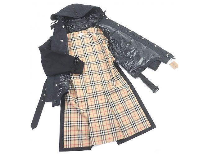 Abrigo de nylon Burberry Nova check Negro - vista 3