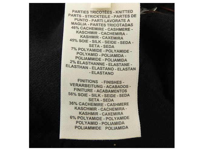 Hermès Hermes 3H2618DA Punto de mezcla de cachemira 38 Negro - vista 3