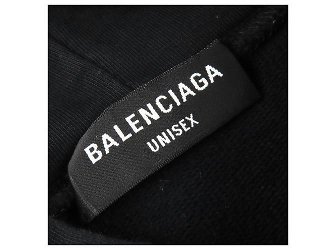 Sudadera con capucha de algodón Balenciaga con estampado de logo college y efecto desgastado Negro - vista 5
