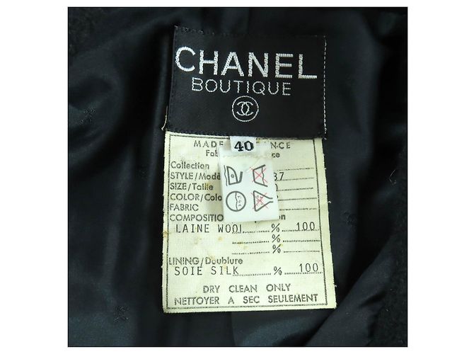 Conjunto de 2 piezas CHANEL de lana y seda Negro - vista 12