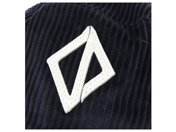 Autre Marque Cappello bucket in velluto a coste Dior con logo CD in diamanti e fodera Oblique Blu Blu navy - vista 6