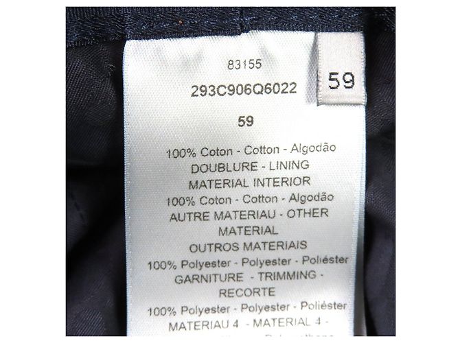 Autre Marque Cappello bucket in velluto a coste Dior con logo CD in diamanti e fodera Oblique Blu Blu navy - vista 8