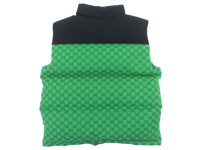Chaleco de plumón de algodón Gucci The North Face Negro Verde - vista 3