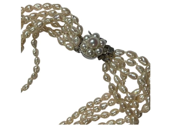 Collana a sei fili di perle d'acqua dolce Tasaki Pearls Argento - vista 3