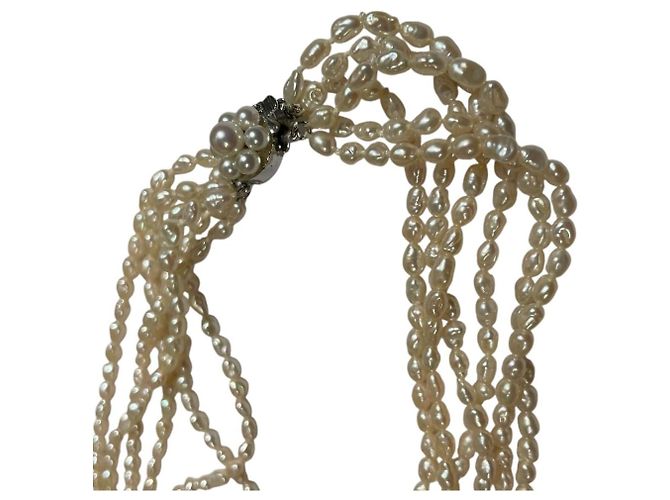 Collana a sei fili di perle d'acqua dolce Tasaki Pearls Argento - vista 4