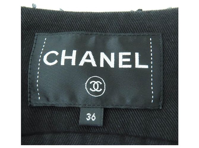 Casaco de ganga e algodão CHANEL Preto - vista 7