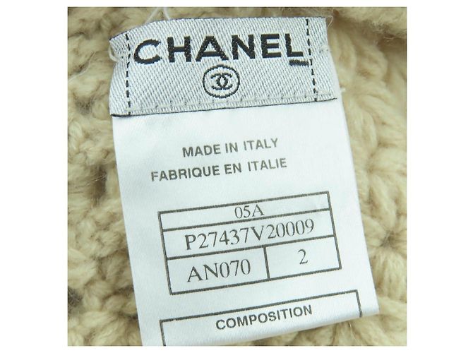 Gorro de punto de cachemira CHANEL COCO Mark Beige - vista 10