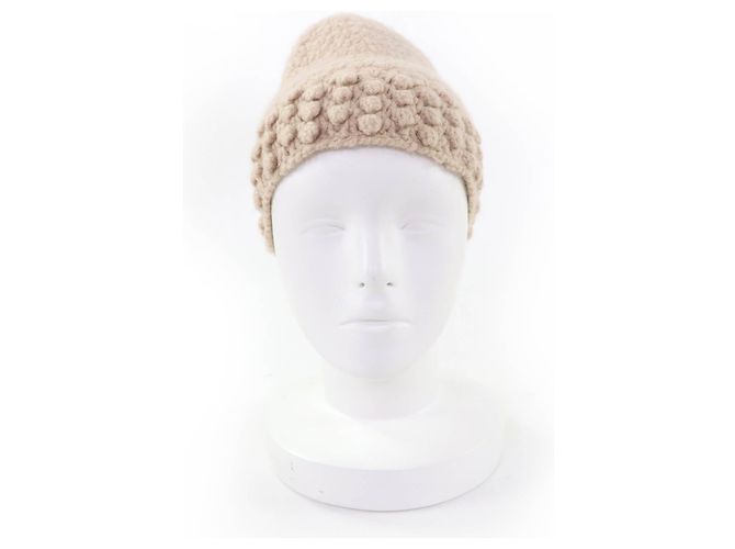 Gorro de punto de cachemira CHANEL COCO Mark Beige - vista 2