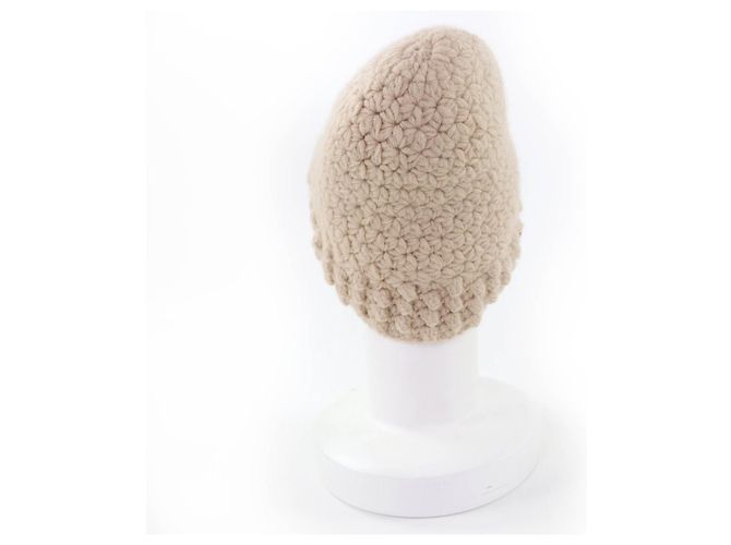 Gorro de punto de cachemira CHANEL COCO Mark Beige - vista 4