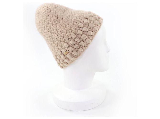 Gorro de punto de cachemira CHANEL COCO Mark Beige - vista 5