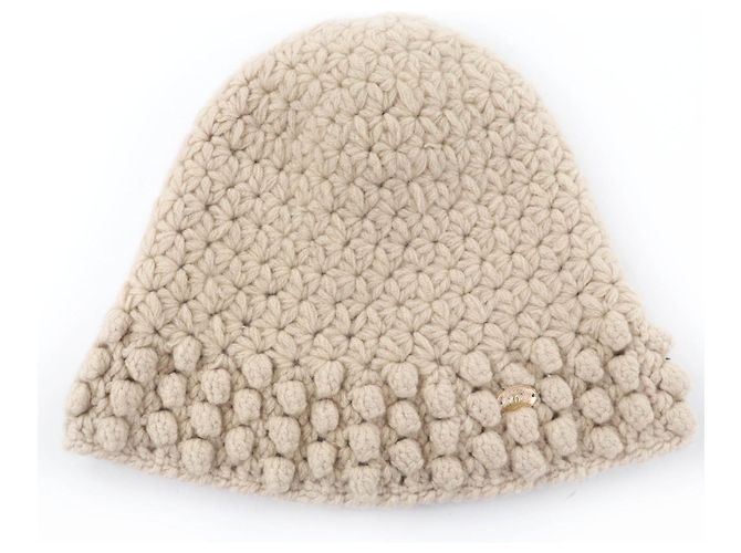 Gorro de punto de cachemira CHANEL COCO Mark Beige - vista 8